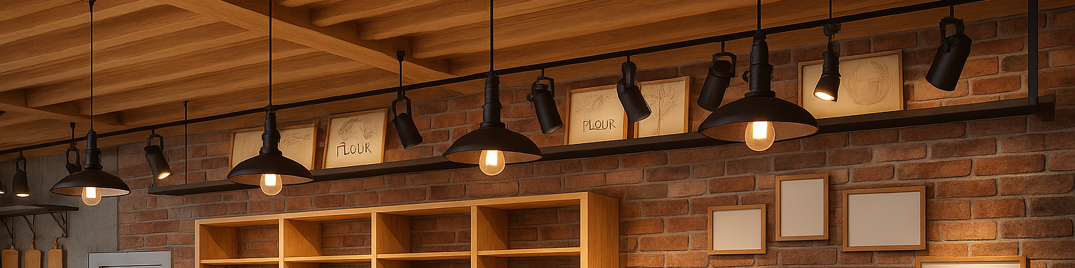 Bäckerei mit Lichtkonzept